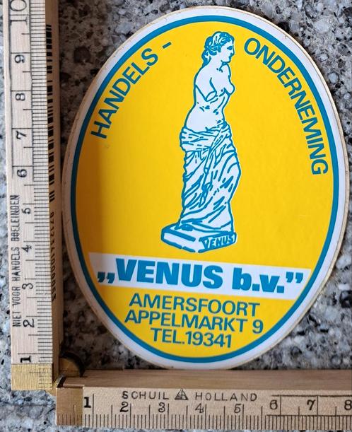 Vintage sticker Handelsonderneming Venus strip Amersfoort, Verzamelen, Stickers, Zo goed als nieuw, Overige typen, Ophalen of Verzenden