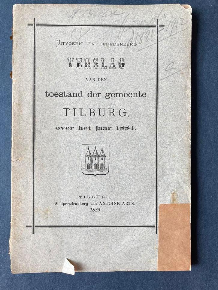 Tilburg 1884 gemeente verslag, Antiek en Kunst, Antiek | Boeken en Bijbels, Ophalen of Verzenden