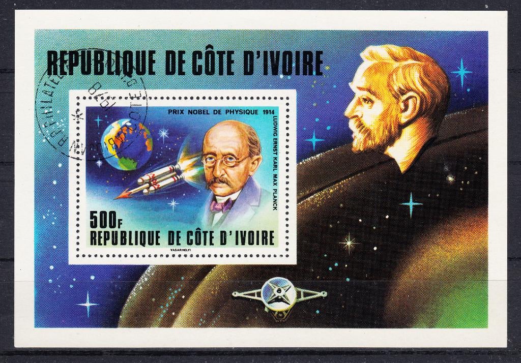 B423 - Ivoorkust michel blok 11 gestempeld , Nobelprijswinna, Verzenden, Overige landen, Gestempeld