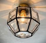 Vintage Art Deco Glashütte Limburg plafondlamp jaren 60, Ophalen of Verzenden, Gebruikt, Vintage design Space Age retro messing Art Deco industrieel