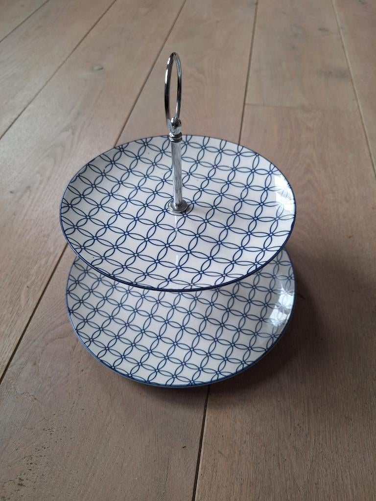 Etagère met bordjes, 2-delig, Ophalen of Verzenden, Zo goed als nieuw