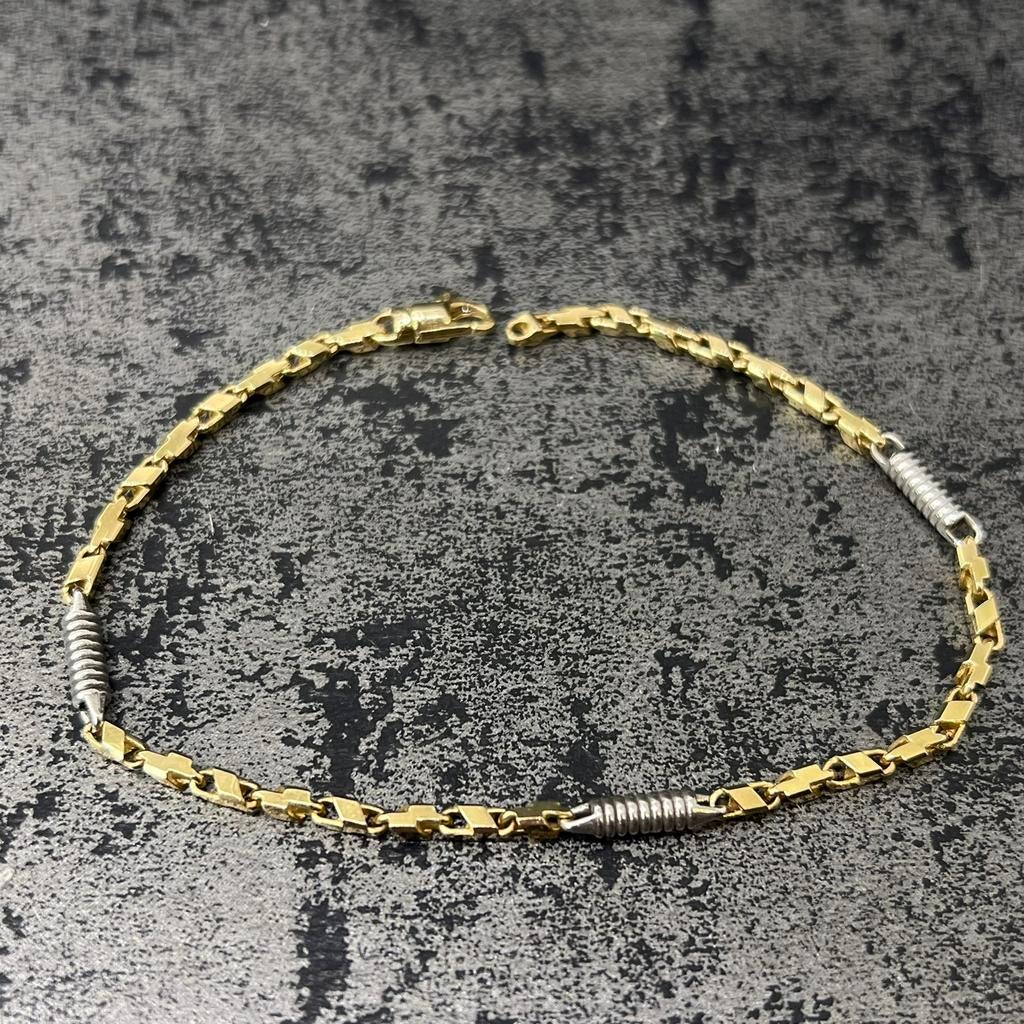 14 karaat gouden armband Monte Carlo massief schakel, Ophalen of Verzenden, Nieuw, Goud