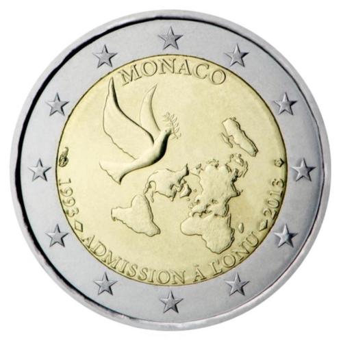 Twee Euromunt Monaco: Verenigde Naties [2013], Postzegels en Munten, Munten | Europa | Euromunten, Losse munt, 2 euro, Monaco