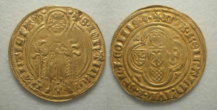 Gelderland Reinoud IV 1402-1423 St. Jansgoudgulden Arnhem -R, Postzegels en Munten, Munten | Nederland, Losse munt, 1 gulden, Vóór koninkrijk