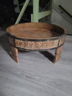 Indiase houten chakki tafeltje, Zo goed als nieuw, Hout, Ophalen