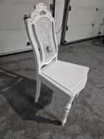 Witte stoel met rieten rugleuning, Huis en Inrichting, Stoelen, Ophalen, Riet of Rotan, Gebruikt, Wit