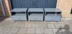 2 handige metalen industriële grijze ladekasten op wieltjes, Ophalen, Gebruikt, 1 of 2 laden, 50 tot 100 cm