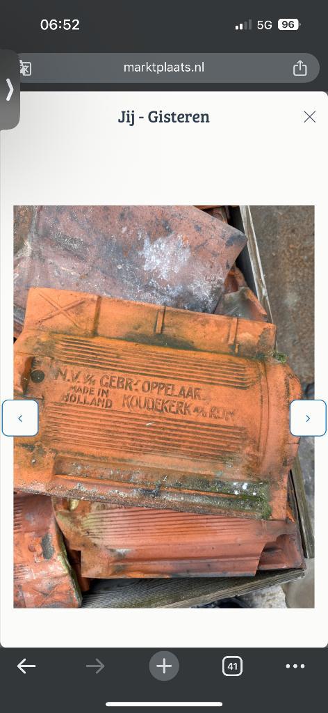 Oude Hollandse dakpannen – gestempeld Oppelaar / Tegula/D&S, Doe-het-zelf en Verbouw, Dakpannen en Dakbedekking, Gebruikt, Dakpannen