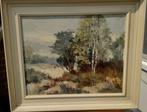 ~1960 Landschap met berkenbomen, olieverf op doek, Antiek en Kunst, Kunst | Schilderijen | Klassiek, Verzenden