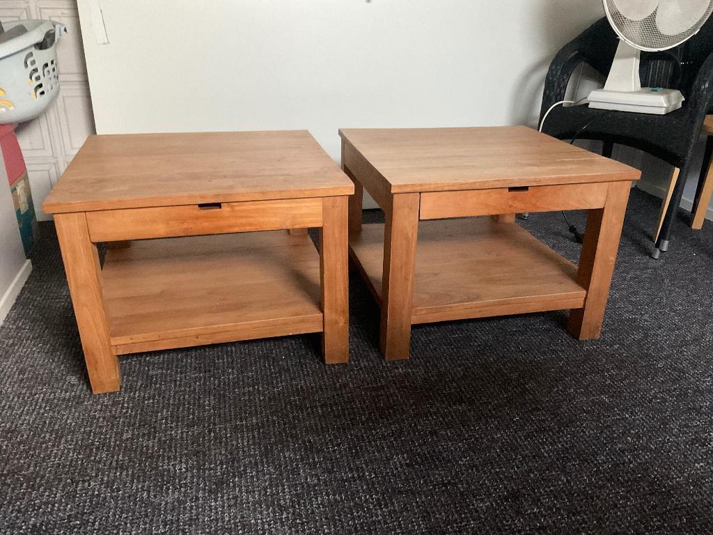 Teakhouten salontafels 60 x 60, Gebruikt, 50 tot 100 cm, Minder dan 50 cm, Vierkant