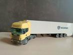 Scania 144L 530 pk met koeloplegger tekno, Hobby en Vrije tijd, Modelauto's | 1:50, Ophalen of Verzenden, Zo goed als nieuw, Bus of Vrachtwagen