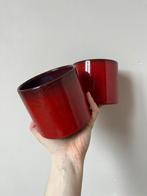 Set van 2 vintage bloempotten, 10,5x9,5cm. 60s 70s retro, Tuin en Terras, Bloempotten, Gebruikt, Verzenden, Rond, Binnen