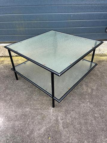 OPRUIMING Jaren 60 70 minimalist design tafel draadglas