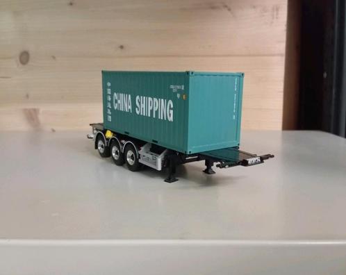 Chassis + 20ft China Shipping container WSI, Hobby en Vrije tijd, Modelauto's | 1:50, Zo goed als nieuw, Bus of Vrachtwagen, Wsi