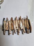 armband bruine hout stukjes kunststof, Ophalen of Verzenden