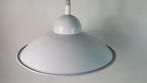 Vintage hanglamp, retro wit metaal, rolly systeem. S39, Minder dan 50 cm, Gebruikt, Ophalen of Verzenden, Metaal