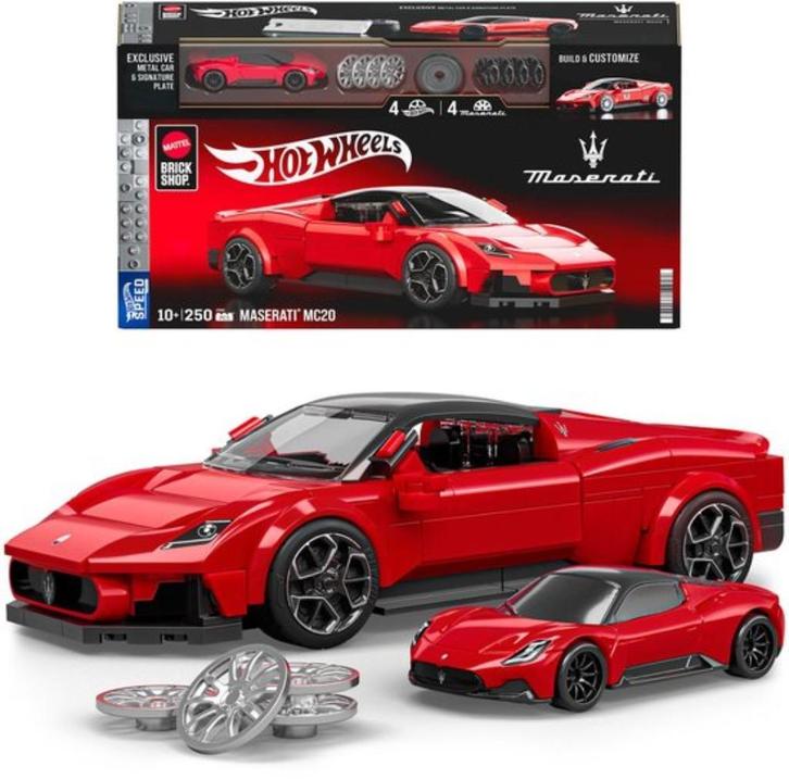 Hot Wheels Maserati MC20 Bouwset 1:32 (250 stukjes) + 1:64, Hobby en Vrije tijd, Modelauto's | 1:32, Nieuw, Auto, Overige merken