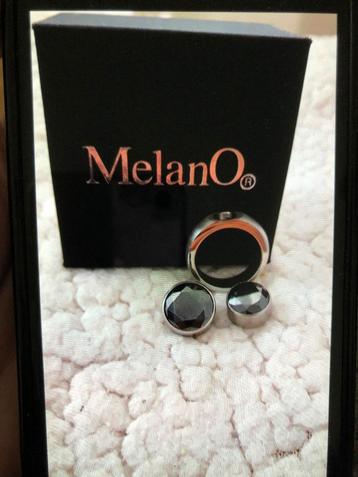  MelanO stainless steel ring, mt 17, met 2 opzetsteentjes beschikbaar voor biedingen