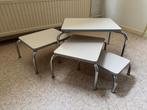 Set van 4 stevige opstapkrukjes / voetenbankjes, Huis en Inrichting, Ophalen, Gebruikt, Wit