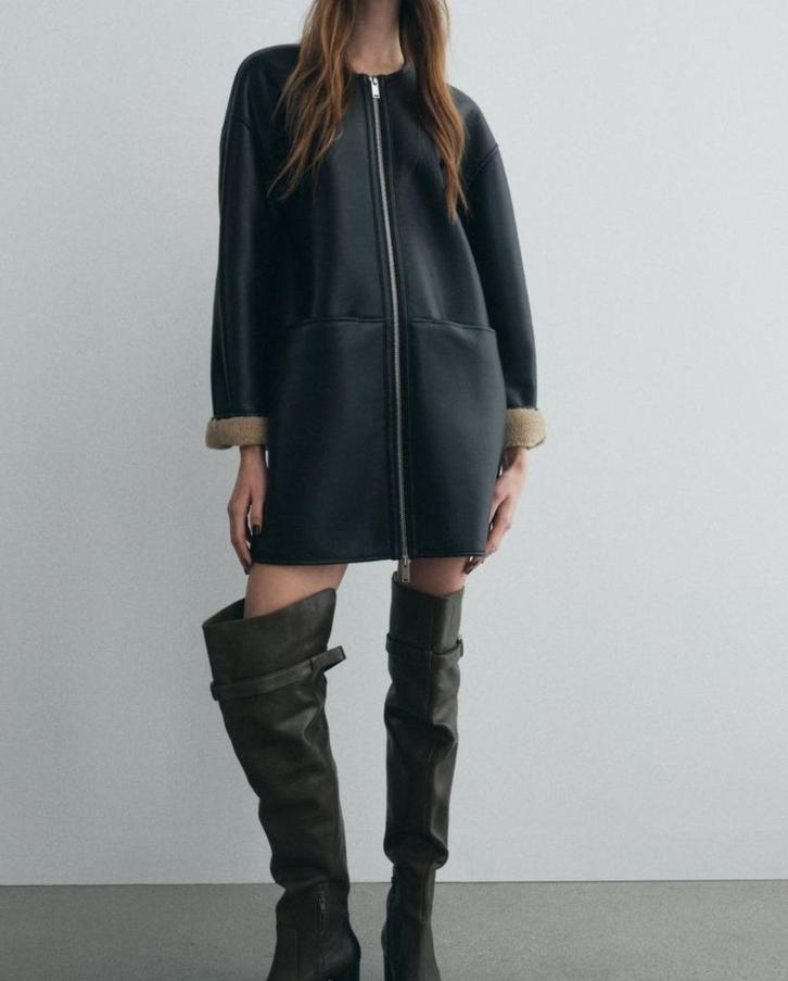 Zara New Jacket €89.95 Nu €35.-, Kleding | Dames, Jassen | Winter, Nieuw, Maat 36 (S), Zwart, Ophalen of Verzenden