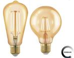 2 Eglo lamp Golden Age bol cilinder dimbaar 2 Philips GRATIS, Nieuw, E27 (groot), Ophalen of Verzenden, Led-lamp