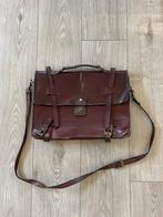 Vintage Claudio Ferrici leren tas, Sieraden, Tassen en Uiterlijk, Tassen | Schoudertassen, Overige merken, Gebruikt, Bruin, Verzenden