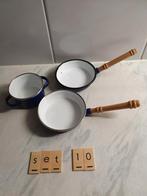 Emaille pannetjes,  speelgoed,  3 stuks, Ophalen of Verzenden, Gebruikt, Overige materialen, Speelkeuken-accessoire