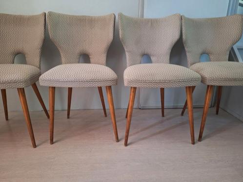 Prachtige Mid Century eetkamerstoelen, Huis en Inrichting, Stoelen, Gebruikt, Grijs, Ophalen