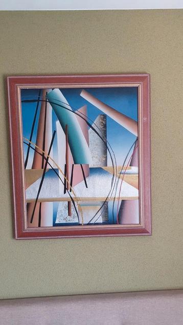 Abstracte kunst met gemengde techniek beschikbaar voor biedingen
