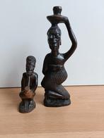 2 houten beeldjes (Afrikaans?) 11 en 20 cm hoog, Ophalen of Verzenden