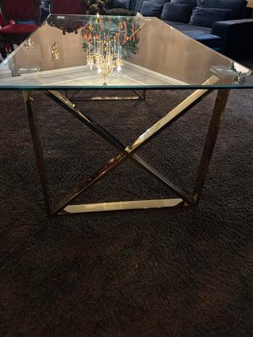 Moderne Eethoek Tafel met Glazen Blad beschikbaar voor biedingen