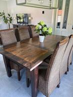 Donker Teakhouten Eettafel, Ophalen, Teakhout, 50 tot 100 cm, Zo goed als nieuw
