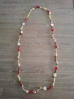 Nieuw handmade ketting Beigekleur & Goudkleur kraaltjes, Ophalen of Verzenden, Nieuw, Goud, Overige materialen