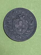 Helvetia Zwitserland twee rappen 1942, Ophalen of Verzenden, Overige landen