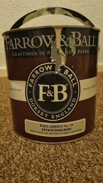 Farrow & Ball Ball Green No. 75 - 2.5L, nog ruim 1,5 liter  beschikbaar voor biedingen