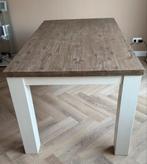 Mooie eetkamertafel, wit, donker bruin blad, Huis en Inrichting, Tafels | Eettafels, Ophalen, 50 tot 100 cm, Zo goed als nieuw