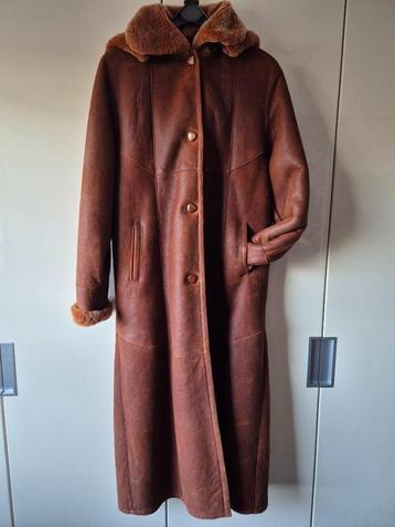 Dames Lammycoat Lang model Oranjecognac lamswol beschikbaar voor biedingen