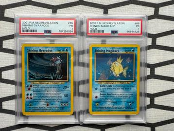 SHINING GYARADOS & SHINING MAGIKARP | NEO REVELATION | PSA 1 beschikbaar voor biedingen