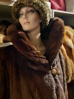 135 cm geschoren echte nerts bontjas bont jas+giga kraag 4XL, Ophalen of Verzenden, Zo goed als nieuw, Maat 46/48 (XL) of groter