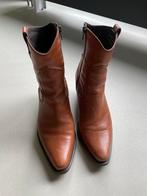 Cognac bruine leren enkellaarsjes, Kleding | Dames, Bruin, Lage of Enkellaarzen, Ophalen of Verzenden, Zo goed als nieuw