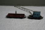 Marklin HO Kraan lichtblauw/zilver dak + laadwagon (7.17), Hobby en Vrije tijd, Modeltreinen | H0, Wisselstroom, Gebruikt, Wagon