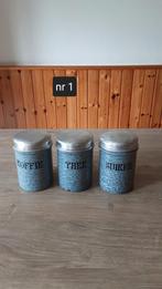 EMAILLE GRIJSGEWOLKTE BUSSENSET VAN BK., Ophalen of Verzenden