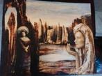 Surealist Rene Pelousse 50 bij 60 olie op paneel, Antiek en Kunst, Kunst | Schilderijen | Klassiek, Ophalen of Verzenden