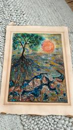 Mixed media schilderij Levensboom Navah Shmuelit Seasons VI, Ophalen of Verzenden