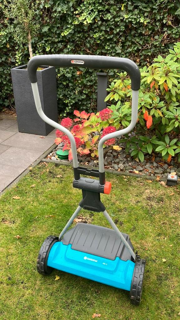 Gardena 400C grasmaaier, nieuw geslepen met 6 mnd. garantie., Tuin en Terras, Grasmaaiers, Zo goed als nieuw, Handgrasmaaier, 40 t/m 49 cm