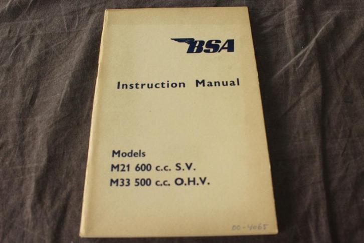 BSA M21 M33 instruction manual 1949-1955 M models, Motoren, Handleidingen en Instructieboekjes, Overige merken, Ophalen of Verzenden