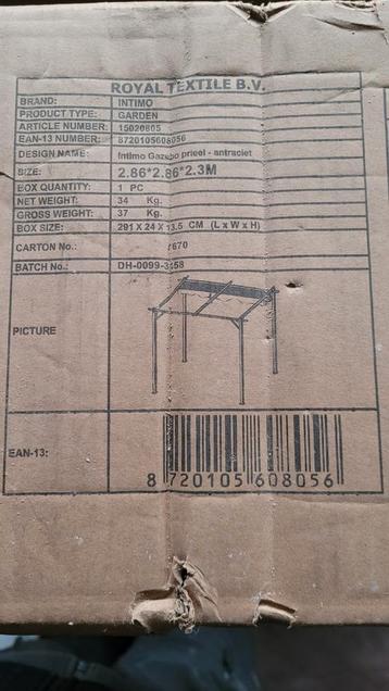 Nieuwe Intimo Gazebo Prieel - Antraciet beschikbaar voor biedingen