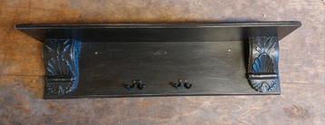 Oude Houten Wandkapstok met Klossen - Zwart beschikbaar voor biedingen