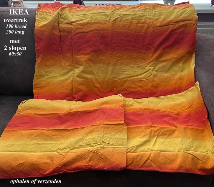 IKEA 190x200 dekbedovertrek 2 pers Oranje dekbedhoes, Huis en Inrichting, Slaapkamer | Beddengoed, Gebruikt, Dekbedovertrek, Tweepersoons