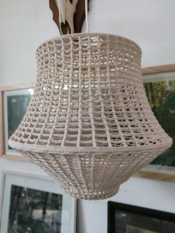 IKEA x Piet Hein Eek INDUSTRIELL boho gehaakt macramé lamp, Huis en Inrichting, Lampen | Hanglampen, Zo goed als nieuw, Minder dan 50 cm